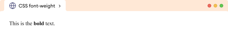 CSS Font Weight Example Description