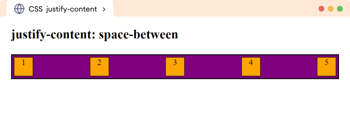 CSS Flex justify-content examples, stretch, space-between, space