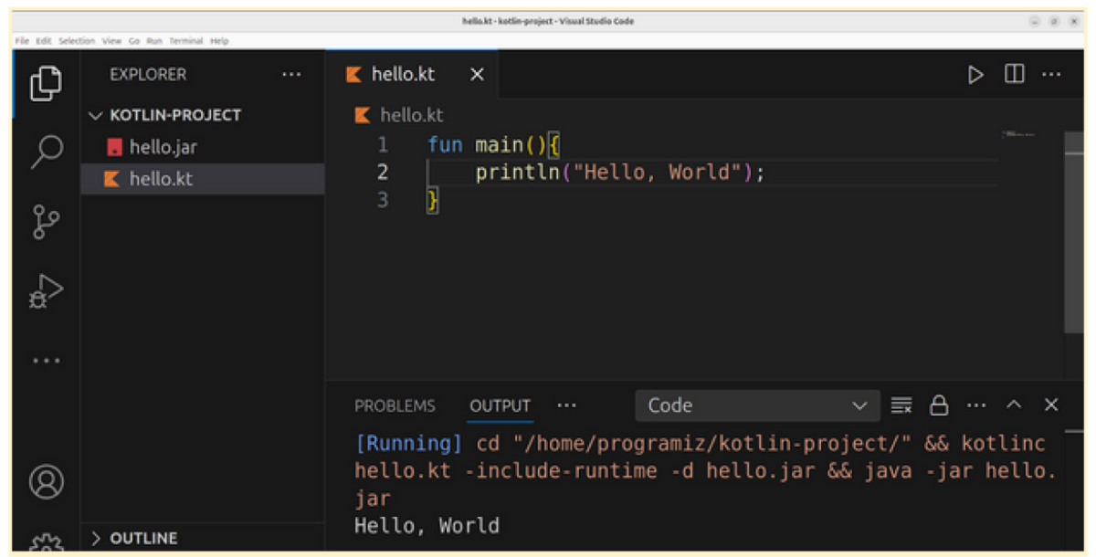 Run Kotlin Program on Ubuntu with VS Code