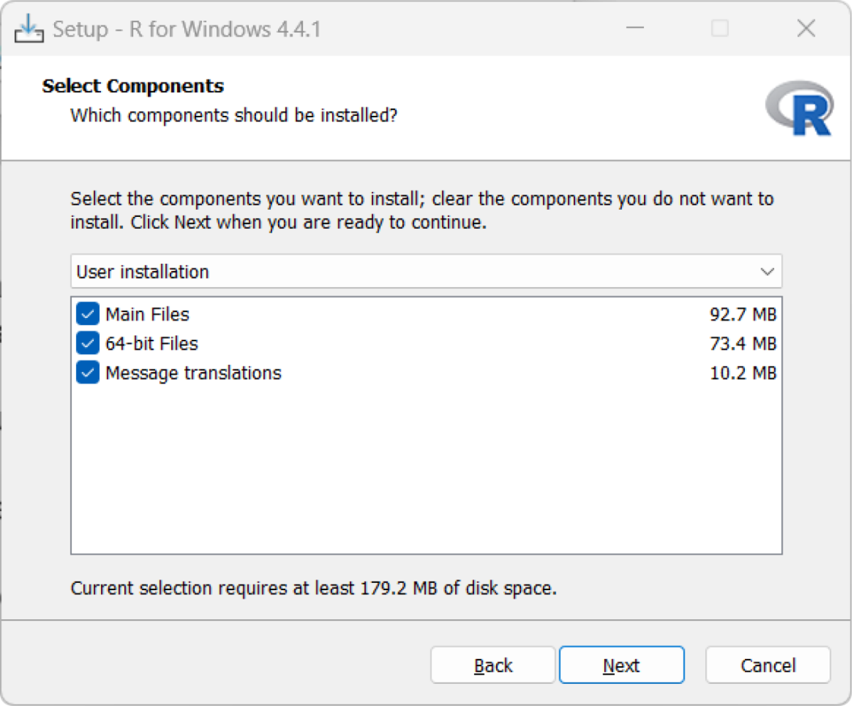 Select Components for Installation