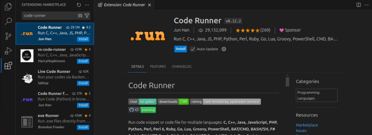 Code Runner Extension in VS Code