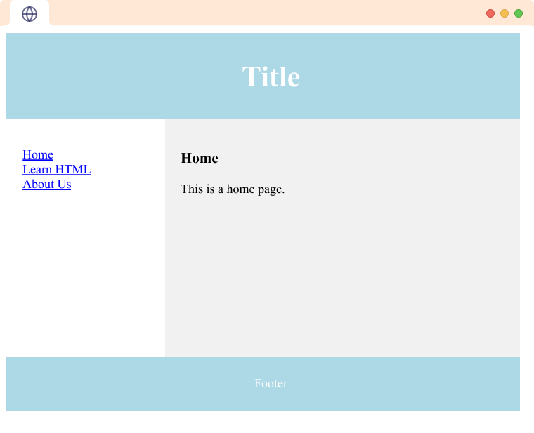 simple html homepage