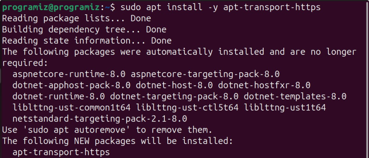 Install apt-transport-https package in ubuntu