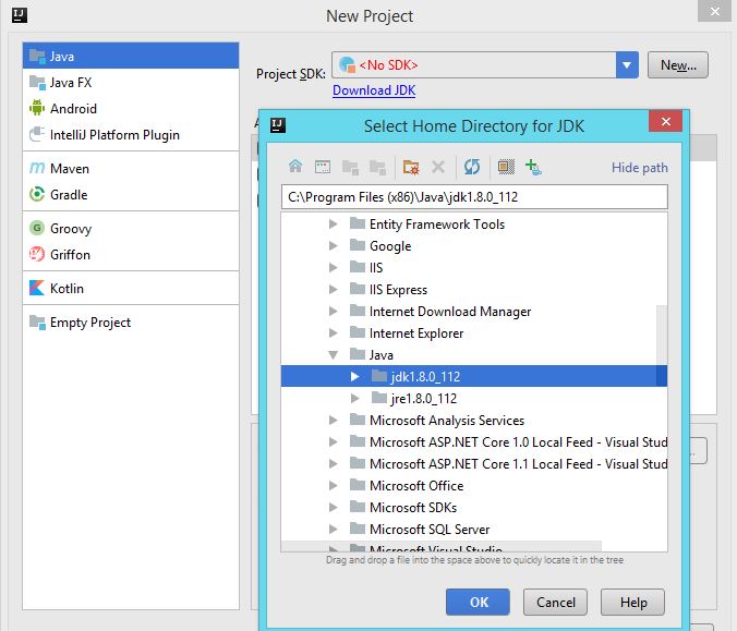 Intellij IDEA JDK selection