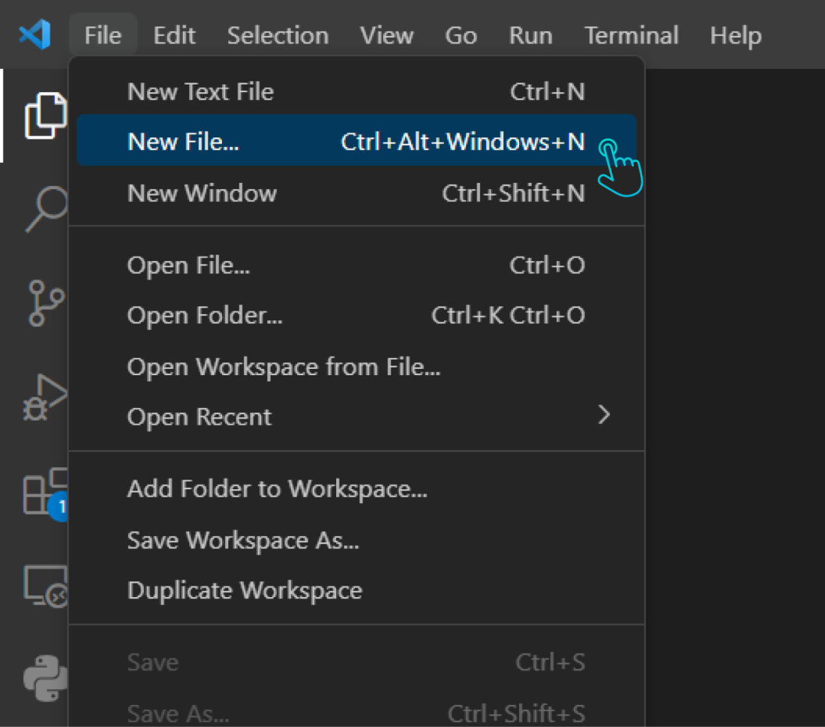 Create a New File in VS Code